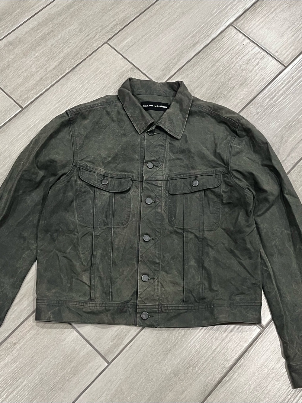 #1 Ralph Lauren POLO Black Label Waxed Canvas Tucker Jacket size large 22x23